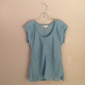 Eileen Fisher Linen Short Sleeve Top Sz MP EUC